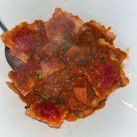 Beetroot ravioli   at La Spaghettata in Durham