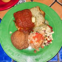 Vegan chimichangas at Julio's Barrio in Edmonton