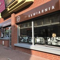 Front of the cafe at Igloo in Mragowo