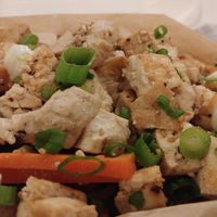 Joe's Special: tofu, japche, rice, lettuce, pretty good but pretty good expensive at Namu in Durham