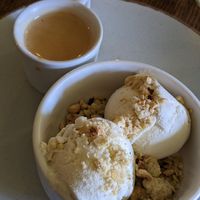 Affogato (veganised with crumble topping instead of the biscotti) at The Jackdaw in Denton