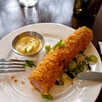 Vegan sausage at Moonrise Comida Vegana in Guatemala City