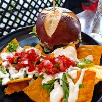 Amazing burger at Moonrise Comida Vegana in Guatemala City