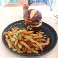 Seitan burger at Moonrise Comida Vegana in Guatemala City