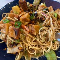 Peanut noodles at Moonrise Comida Vegana in Guatemala City