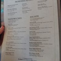 Menu at Cafe Franco in San Francisco