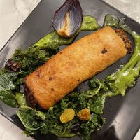 Mushroom pastry with cabbage and parsley paste  #Veganuary at De Levensboom in Hasselt