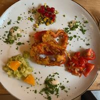 Voorgerecht met verschillende soorten paprika at De Levensboom in Hasselt