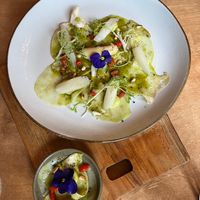 Voorgerecht met asperges at De Levensboom in Hasselt