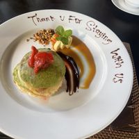 Vegan pancakes (5 instead of 3)  at BeingSattvaa in Ubud