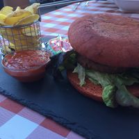 Beyond meat burger  at Fuchshof Restaurant und Sportsbar in Ludwigsburg
