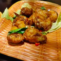 Fried Monkey Head Mushrooms with Butter! So delicious at Coco Veggie Nonya Cuisine 椰素林 in Central Singapore