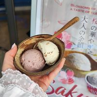 Sakura and banana flavours at Coconut Glen's in Tokyo