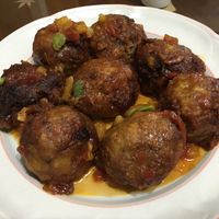2020 Chinese New Year’s Eve dish: tomato curry meatballs at Yòu Dān 又丹蔬食創意料理 in Taipei