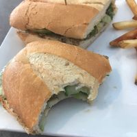 Vegan Banh Mi with a side of fries at Old Town Tavern & Beer Garden in Key West