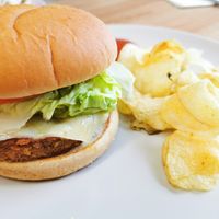 Peacock monster burger at Peacock Cafe in Stanmore