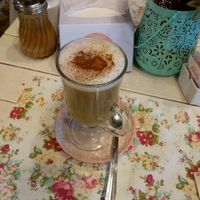 Vegan cappuccino at Deli de las Rosas in Colonia Del Sacramento