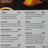 Menu 3 at Five Chutneys in Arusha