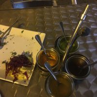 Sauces for the samosas  at Sri Annapurna in Barcelona