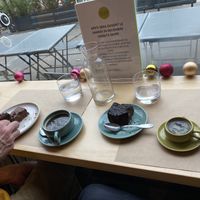 Chocolate cake, brownie, and espresso   at apeti - Ségur in Paris