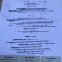 Menu  at apeti - Ségur in Paris