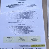 Menu  at apeti - Ségur in Paris