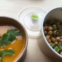 Soup and salad  at apeti - Ségur in Paris