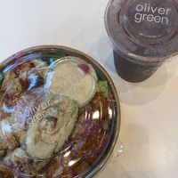 crunchy caesar salad and very berry protein smoothie  at Oliver Green - East in Amsterdam