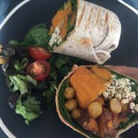 Sweet potatoe wrap at Oliver Green - East in Amsterdam