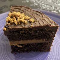 Tarta de choco y crema de lotus  at Delightcious in Terrassa