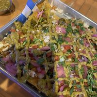 Vegan nachos with verde   at HiFi Clyde's in Chattanooga