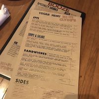Menu  at HiFi Clyde's in Chattanooga