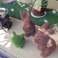 little fuzzy rabbits at Fortify Cafe in Maidstone