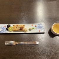 Apple tart made out of pea flour and berries! So delicious !  at Goen no Mori in Yugawara