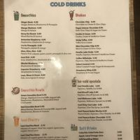 Drinks menu (August 2023)  at Ocean Bells Coffee Company in Watford