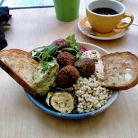 Falafel mezze bowl. Delicious. at Temperance in Halifax