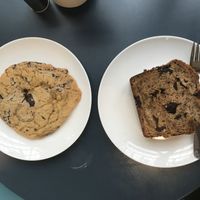 Banana bread and chocolate chip cookie  at Temperance in Halifax
