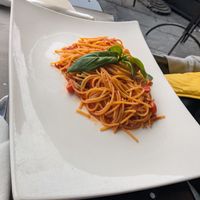 Gluten free pasta Pomodoro without cheese at Caffé Verbano in Cannobio