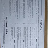 Current menu at The Dowry in Lerwick