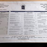 Menu at The Dowry in Lerwick