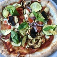 Veggie pizza at Goldingen Room in Kuldiga