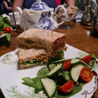 Epic hummus, avocado, carrot and balsamic sandwiches at Biddy's in Aylsham