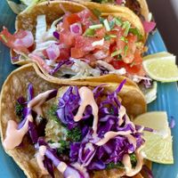 Three different kinds of tacos delicious  at Veggie Grill by Next Level in Burbank