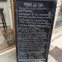 Menu at Plaer Natural in Mallorca