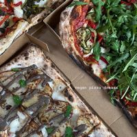 Cici, potato and truffle, and Ortoloana  at 3 Grains Pizza in Williamstown