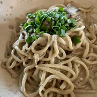 udon crema de trufa - tasty but very heavy  at Plantasia in Mexico City