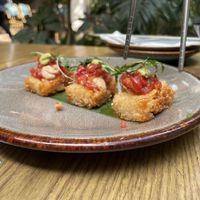 Spicy ahi rice cakes   at Plantasia in Mexico City