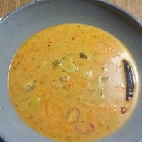 Tom Kah sopa de coco picosa at Plantasia in Mexico City