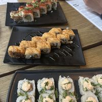 Dragon roll on top, Banana roll in middle #Veganuary at Plantasia in Mexico City