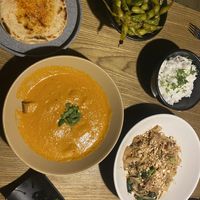 Butter tofu. Edamame, pad see ew  at Plantasia in Mexico City